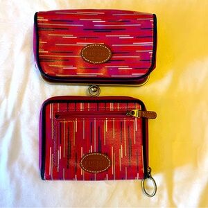 Fossil Passport Wallet & Lipstick Case with Mirror
